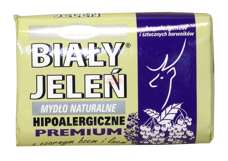 Biały Jeleń mydło w kostce Czarny Bez Len 100 g