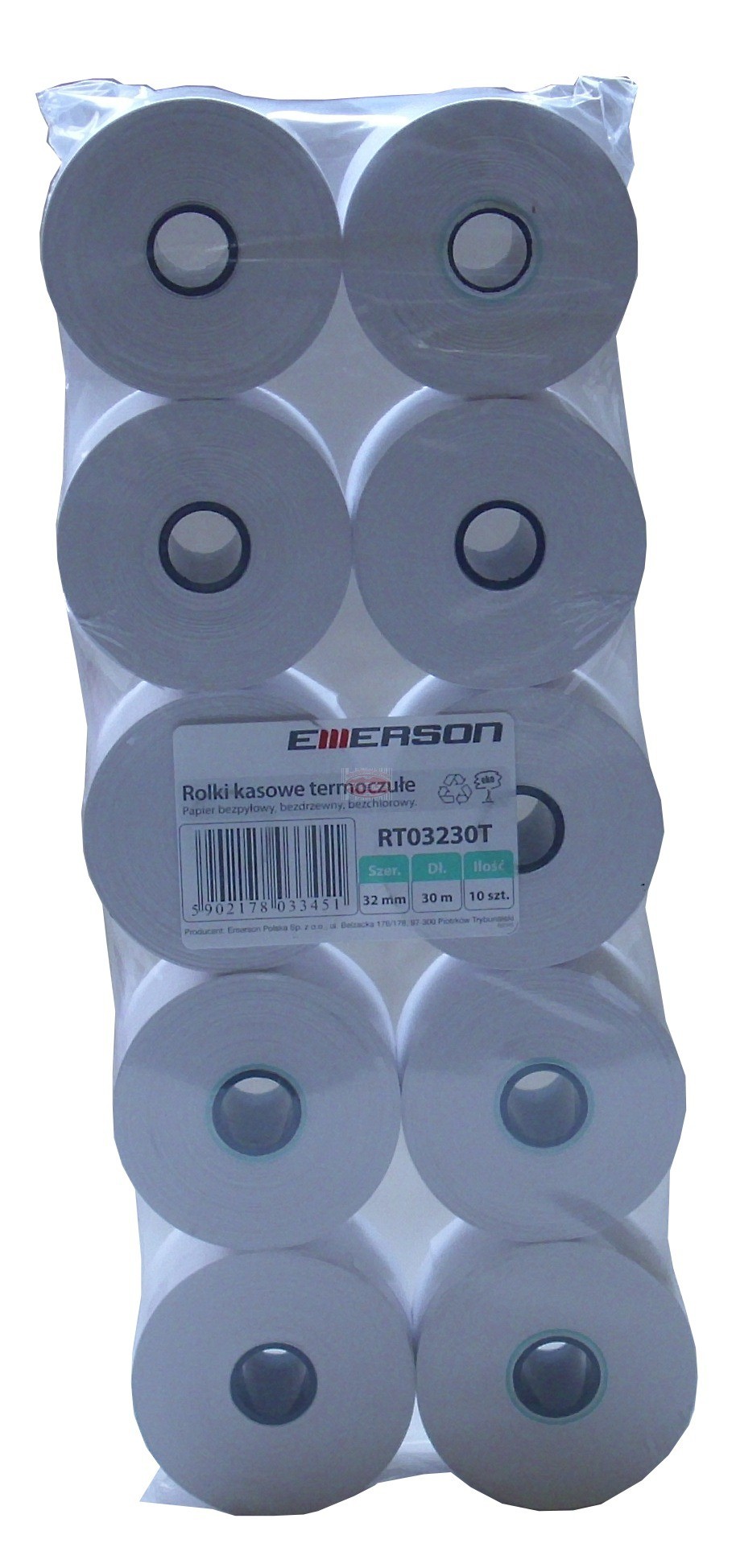 Emerson rolki kasowe termoczułe 32*30 mm 10 szt.