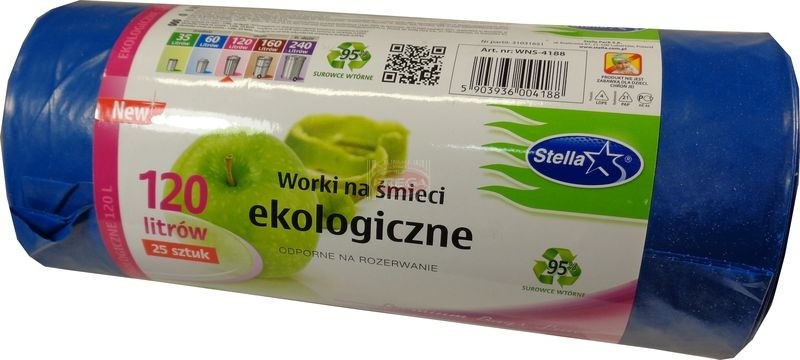 Stella worki na śmieci 120 l ekologiczne 25 szt.