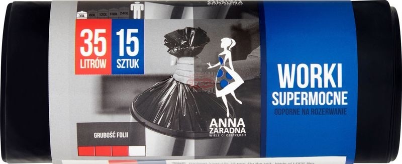 Anna Zaradna worki na śmieci 35 l supermocne 15 szt.