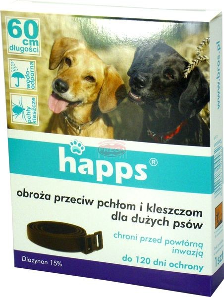 Happs obroża przeciw pchłom i kleszczom dla dużych psów