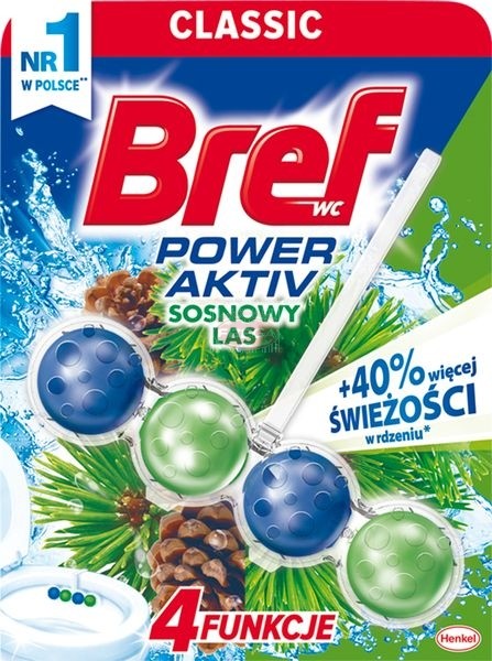 Bref WC Power Aktiv Zawieszka myjąco-zapachowa do muszli WC sosnowy las 50 g