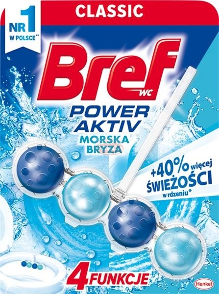 Bref WC Power Aktiv Zawieszka myjąco-zapachowa do muszli WC morska bryza 50 g