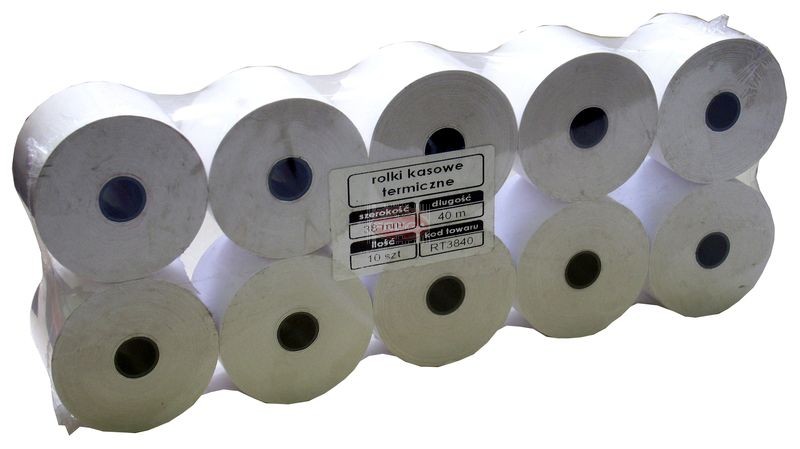 Rolki kasowe termiczne 38 mm x 40 m 10 szt.