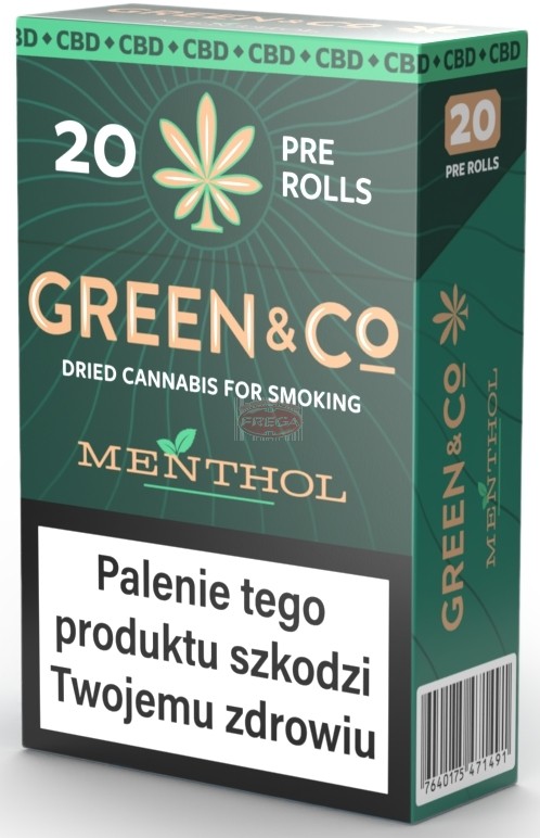 Pre rolss Green&CO susz ziołowy CBD Menthol 20 szt 35,00 zł