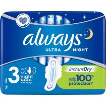 Always Ultra Night (rozmiar 3) Podpaski ze skrzydełkami. 7 sztuk