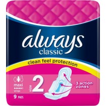Always Classic Long Podpaski ze skrzydełkami. 9 sztuk