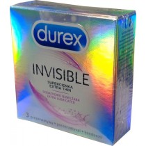 Durex Invisible dodatkowo nawilżana Prezerwatywy 3 sztuki