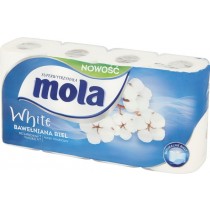 Mola White Bawełniana Biel Papier toaletowy 8 rolek