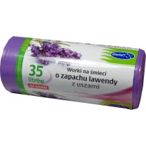 Stella worki ekologiczne z uszami na śmieci 35 l 24 szt lawendowe