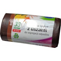 Stella worki z uszami do segregacji odpadów bio 35 l brązowe