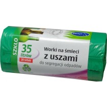 Stella worki z uszami do segregacji odpadów szklanych 35 l zielone