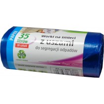 Stella worki z uszami do segregacji odpadów papierowych 35 l niebieskie