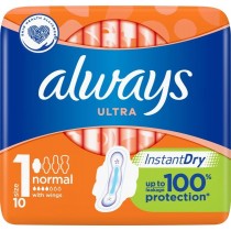 Always Ultra Normal (rozmiar 1) Podpaski ze skrzydełkami. 10 sztuk