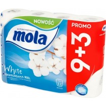 Mola White Bawełniana Biel Papier toaletowy 12 rolek