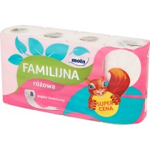 Mola Familijna Różowa Papier toaletowy 8 rolek