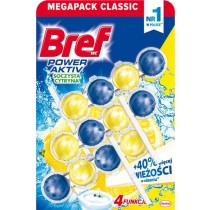 Bref WC Power Aktiv Zawieszka myjąco-zapachowa do muszli WC soczysta cytryna 3 x 50 g