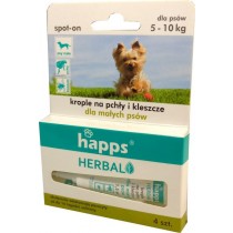 Happs Spot-On krople przeciw pchłom i kleszczom dla małych psów 5-10 kg
