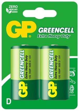 GP baterie R20 D Greencell 2 szt.