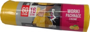 Anna Zaradna worki na śmieci z uszami 60L 16 szt o zapachu cytrusowym
