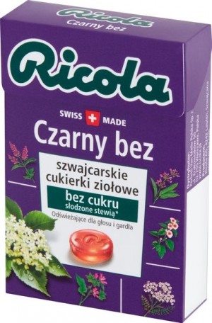 Ricola Szwajcarskie cukierki ziołowe czarny bez 27,5 g