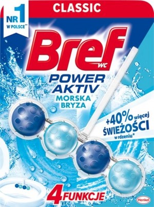 Bref WC Power Aktiv Zawieszka myjąco-zapachowa do muszli WC morska bryza 50 g